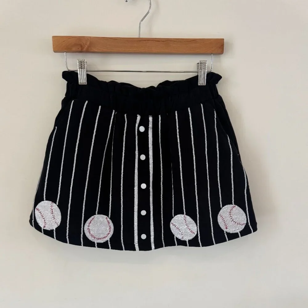 Queen of Sparkles Pinstripe Baseball Skort - Picture 2 of 4
